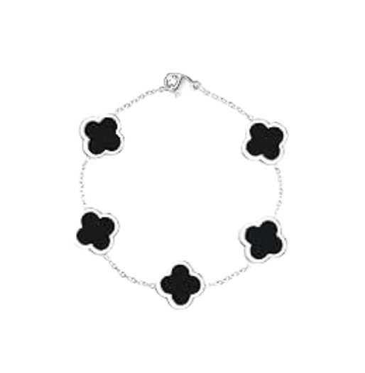 Pulsera Tipo Van Cleef & Arpels color Plata/Negra